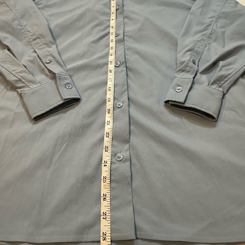 Athleta Blue Button Up Shirt Size M Lightweight w/ Zipper Pocket - Picture 6 of 16